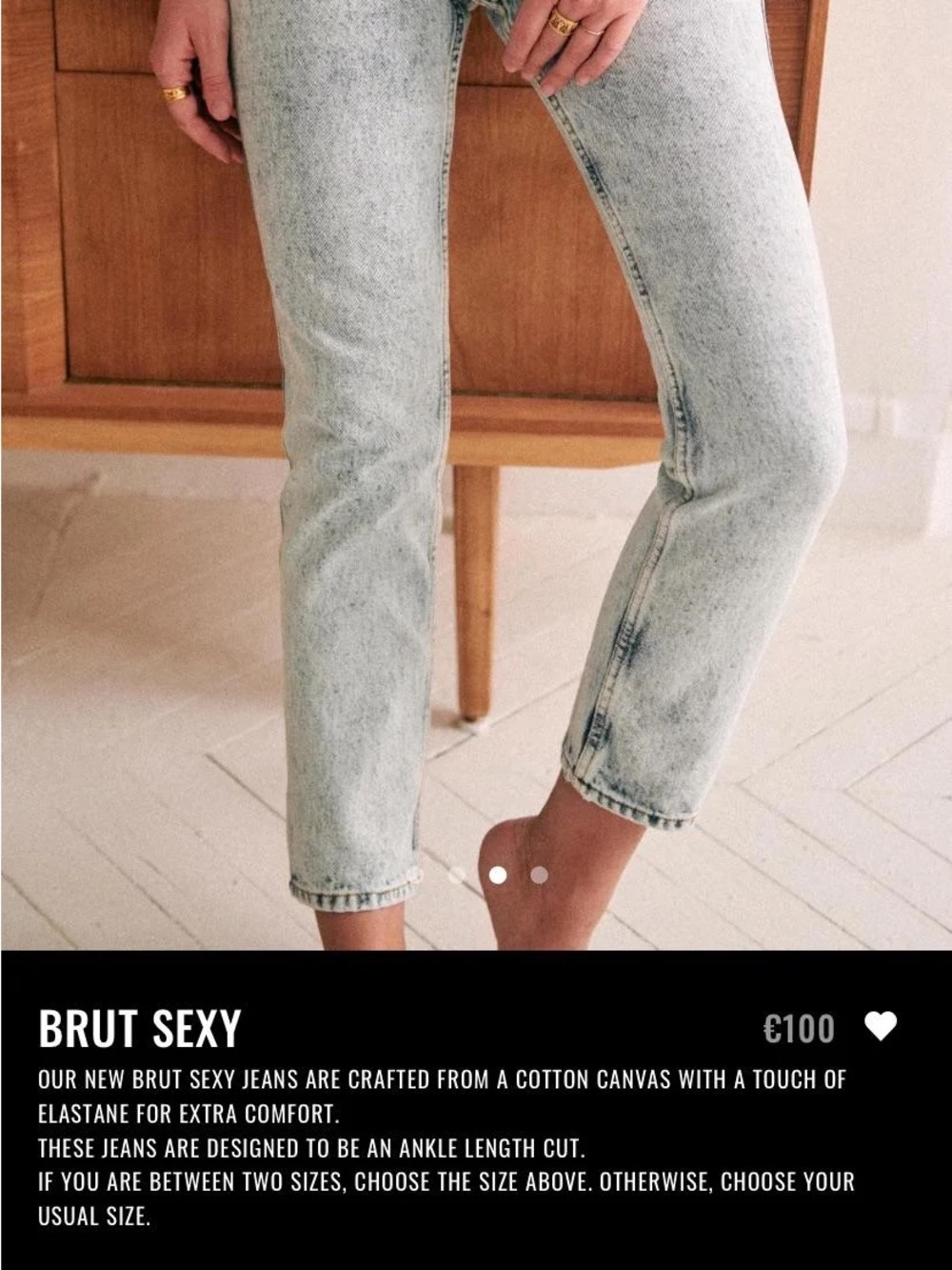 Sezane Brut Sexy Ankle Jeans - Light Acid Wash Blue
